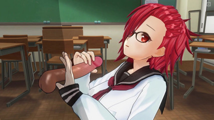 H3DC: 3d hentai girl with red hair jerks off your cock