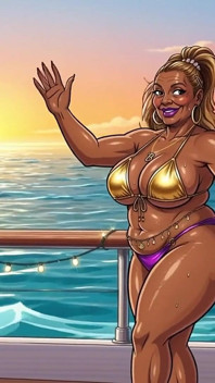 Wanita hitam seksi di Bikinis