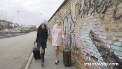 PrivateBlack: Ria Sunn & Sarah Kay, mezirasový sex ve trojce s finální...