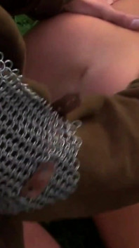 In the medieval countryside the young lady gets fucked in all her hot holes