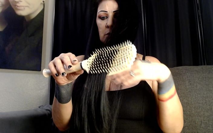 Abby Anna: Long Black Hair Brush Finger Brushing
