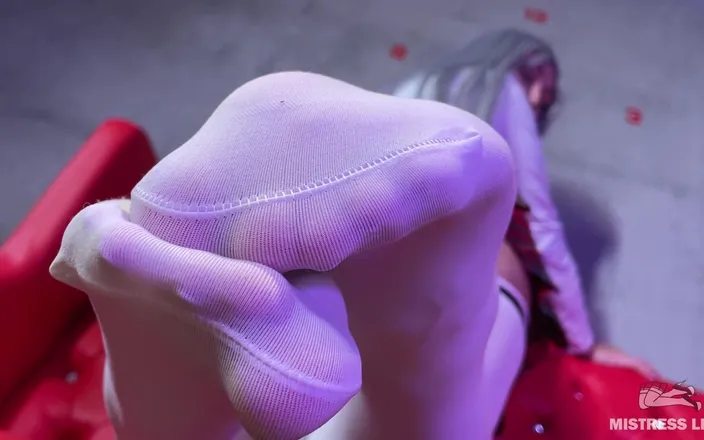 Mistress Legs: Goddess Big Booty and Foot Tease in White Stockings on...