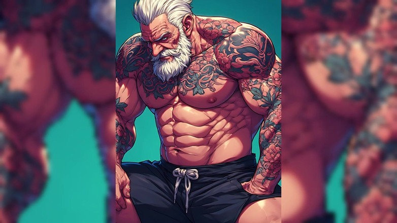 Erotic Man: Tattoo gespierde mannen sexy Ai-kunst