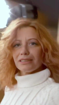 Ann-lorca: Horny MILF Redhead Ann Lorca Doing a Hot Striptease in the Stairs