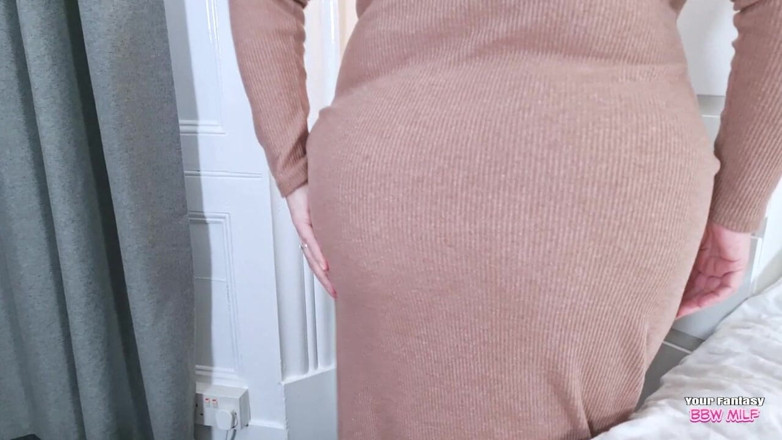 BBW_Wife: Teta má velká prsa v jejích těsných šatech (domácí Manželka MILF PAWG...