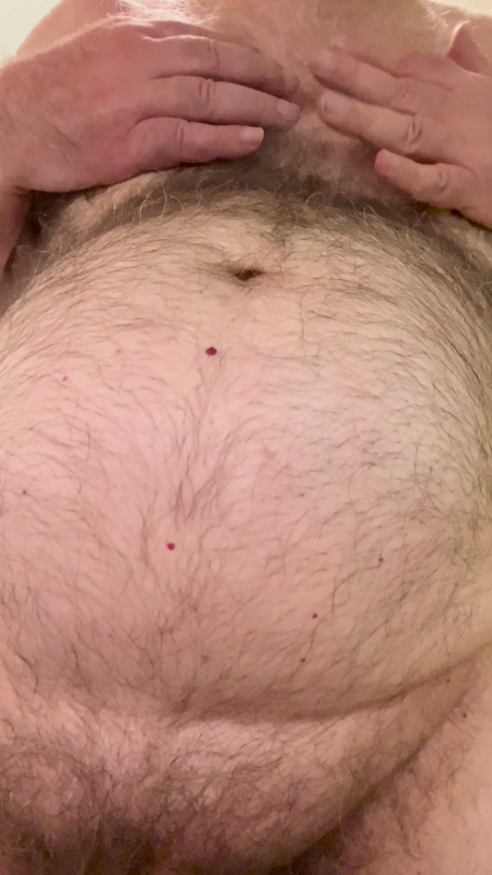 Coach Karl dude lodge: Coach Karl Rubs His Furry Belly for You 6940