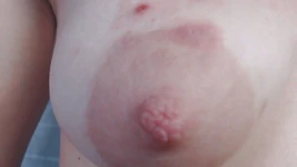 Mina hängande bröst fungerade som en askkopp och Visar hur de ser ut efter en sådan BDSM-spel