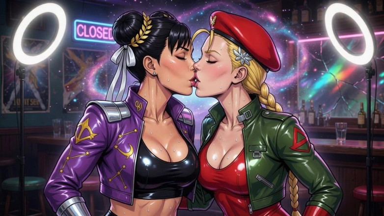AI Porn: Cammy и Chun Li целуются с Ai
