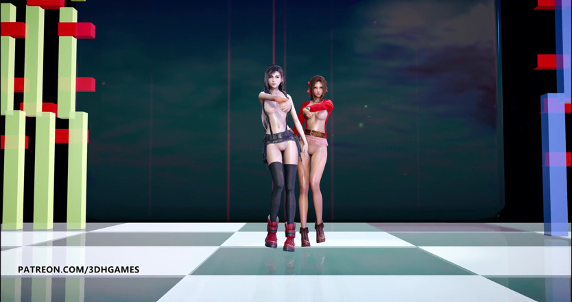 3D-Hentai Games: Berry Good - Mellow Mellow, Tifa Lockhart Aerith, danse nue Final...