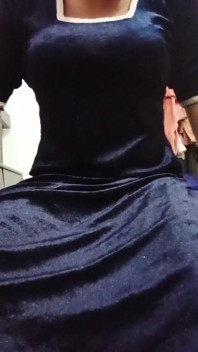 Indian Gay Crossdresser Gaurisissy Feeling Horny in Blue Salwar Kurta