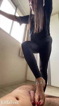 Goddess Kiffa in Sexy Black Legging Pants Ballbusting and Cock Crush with No Mercy with Post Orgasm Torment CBT 6
