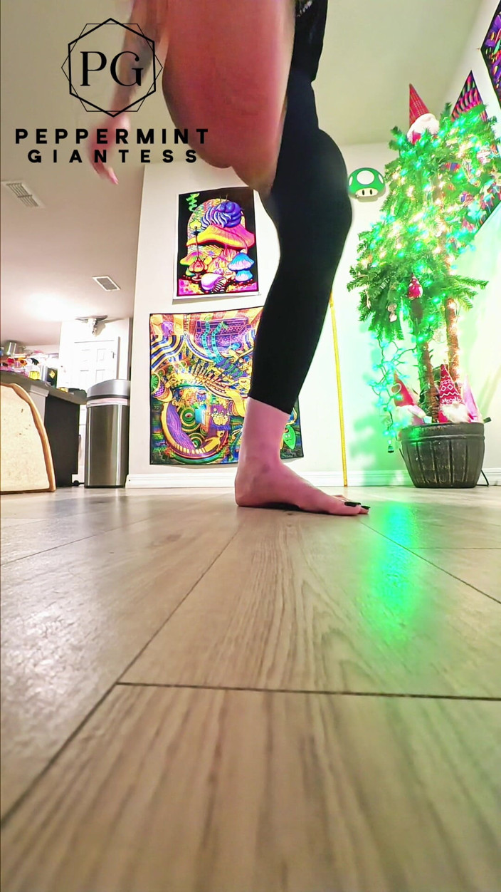Peppermint Giantess: 67 Giantess Size 16 Barefoot Stomp Destruction in Slow Motion