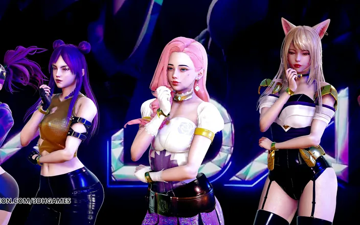 3D-Hentai Games: BlackPink - Playing with fire sexy striptease KDA Ahri Akali