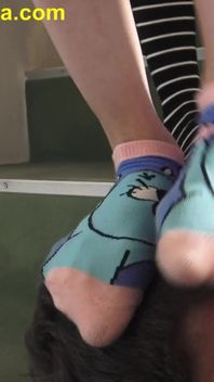 Sock Teenies Trample Face and Hand Hands of Slave