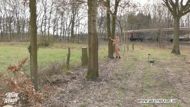 Miley Weasel: O fată drăguță s-a legat și a fost futută în public