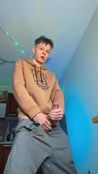 Huge Cumshot From a Skinny Boy with a Surprisingly Big Cock