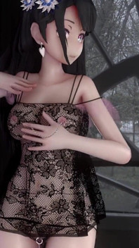 [mmd] Numer telefonu Ring Breast Chain Anal Plug Erotic Lingerie Przezroczyste szpilki