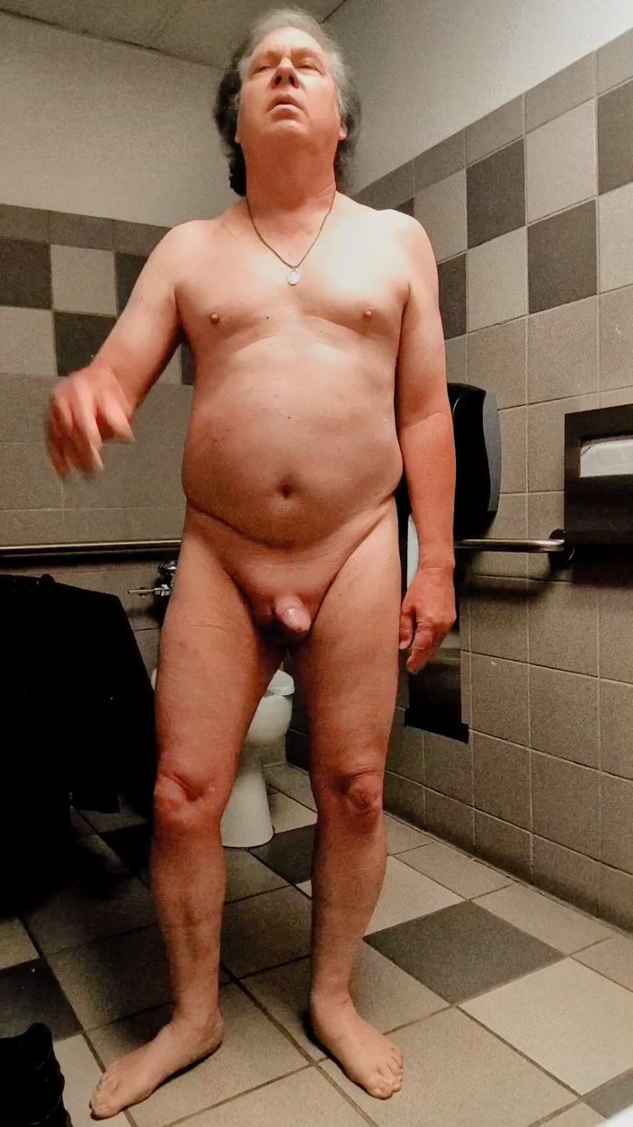 American_Nudist: American_nudist: Cumming in a Public Restroom