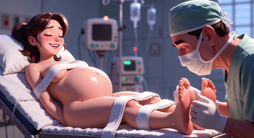 YOUR BEST FANTASY: Naughty Doctor Sucking Pregnant Patient Toes in Surgery