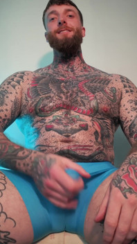 Tattooed Dom Worship Cumshot POV