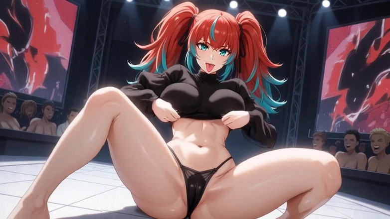 Stories&Anime: Sfilata di moda hentai: la troia in sfilata stuzzica - tette...