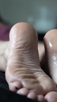 Baby Oil Covered Soles and Toes