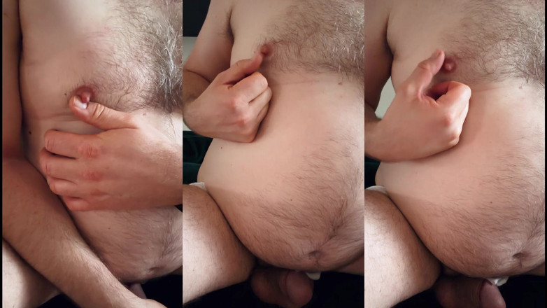 Beardedcummer: Jeu dur avec mes tétons poilus
