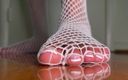 Pink Foxx: Pink Foxx Pedicure Feet in Fishnets