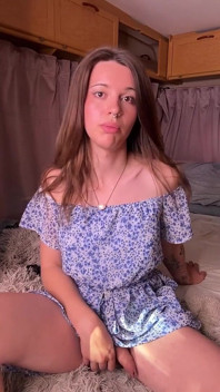 Big Dick Trans Girl in Cute Dress Cums a Lot From Vibrator