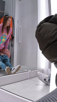Public Sex in the Mall - Blowjob in the Locker Room