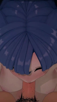 Hayase Yuuka mamada archivo hentai mmd 3d color de cabello azul editar smixix
