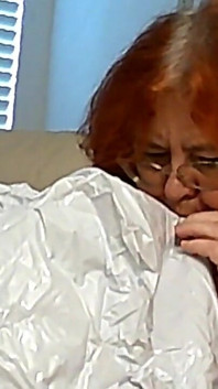 BBW Mature Redheaded Nurse Vicki Blows up Inflatable Snowman for You
