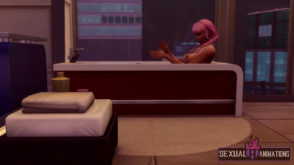 Sexual Hot Animations: Идеальная возбужденная тинка купается со сквиртом - Сексуальная горячая анимация