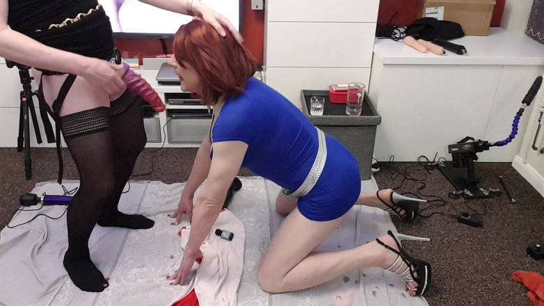Lucy Essex CD: Sissy Lucy being pegged by Lisa with the horrible dildo