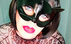 Trans Cat Girl lagi asik masturbasi