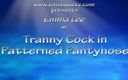 EmmaLeeTV - Nylon Fetish Tranny: Tranny Emma Lee mönstrad strumpbyxor kuk utbuktning