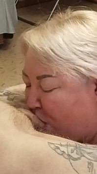 After a Deep Blowjob, I Fill My Mother-in-law's Mouth with Cum and She Eats It