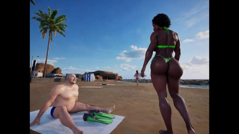 Denis animation: Culita, brasilianisches Mädchen mit Hintern und großen Brüsten