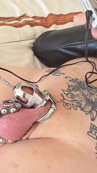 The First Urethral Sounding and Electrostimulation Session for a Slave Husband with Empress Bella Sadica