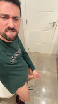 Hot Stepdaddy Jerking off in Bathroom