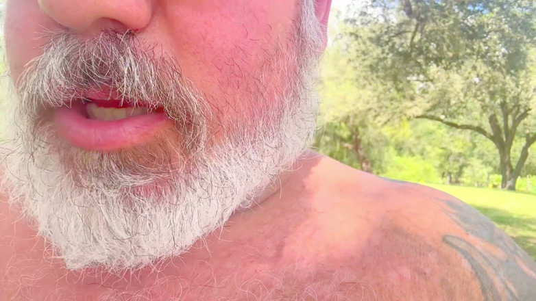 Hand-Free-Daddy-Chub: Showing Big Balls in the Wilderness Please Top Me in...
