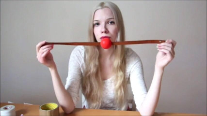 Selfgags classic: Young & flirtatious Polish babe's self-gag session! (Episode 1 of 2)