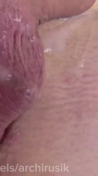 Coquette Pussy Strawberry Cum From a Big Dick From a Hot Fuck!
