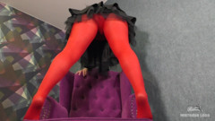 Mistress Legs: Seksi renkli külotlu çoraplı sahibe bacakları