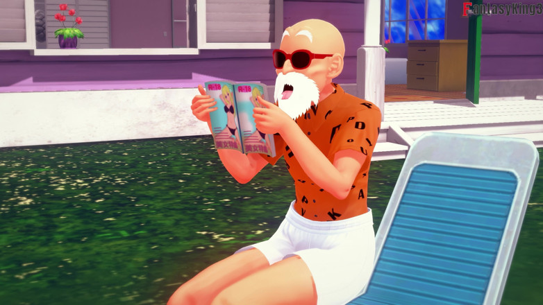 Fantasy king: Kame Roshi bir iyilik karşılığında Android 18'e yardım sunuyor - dragon ball...