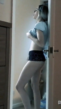 Stepdaughter Spies on Stepdad Jerking off