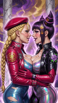 Sexy Cammy and Juri Kiss (ai)