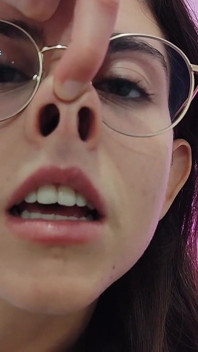 Nose Fetish Nostrils Pressing on My Nose Mouth Open Glasses