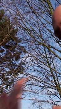 Mature woman having fun outside