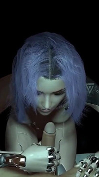 Robot girl POV honění | Cyberpunk porno parodie